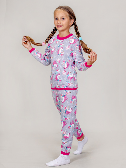 Пижама для детей красавица/серый