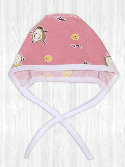 Чепчик детский трикотажный авокадо/розовый