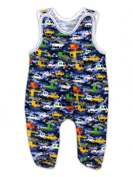 Ползунки длинные детские на кнопках Машинки/пиксели