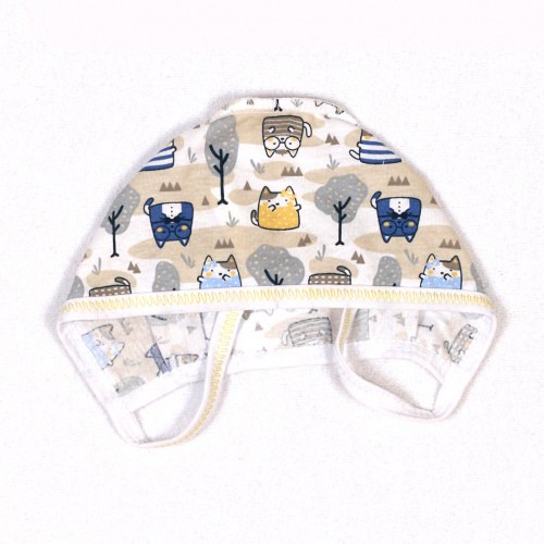 Чепчик детский трикотажный мурзик/голубой