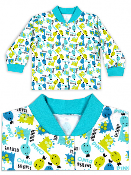 Кофта для новорожденного дино/салат