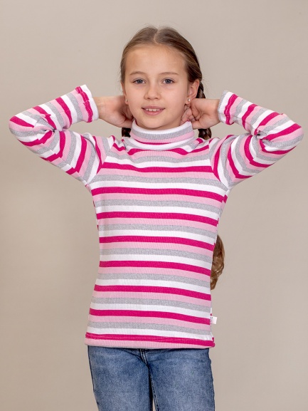 Водолазка (бадлон) серый/малина