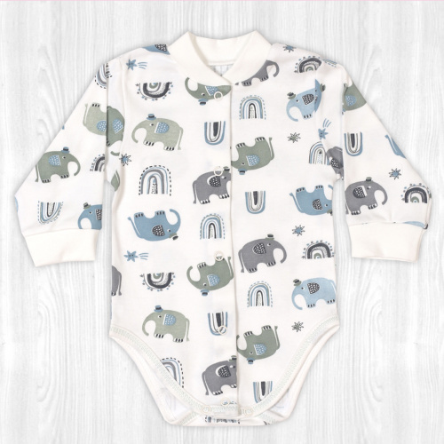 Боди для маленьких детей слоны/зеленый