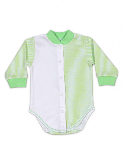 Боди для новорожденных полоска/зеленый