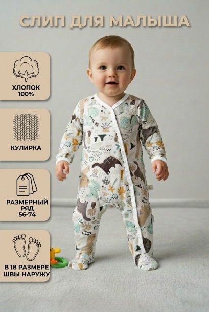 Комбинезон кулирка динозаврики/милые
