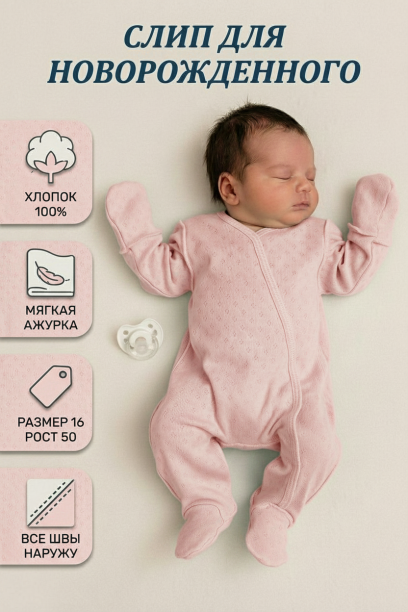 Комбинезон М-5107-И розовый/ажур