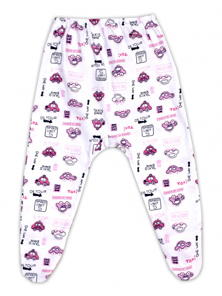 Ползунки детские на резинке такси/малина