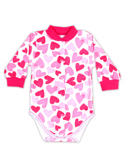 Боди для новорожденных сердце/малинка