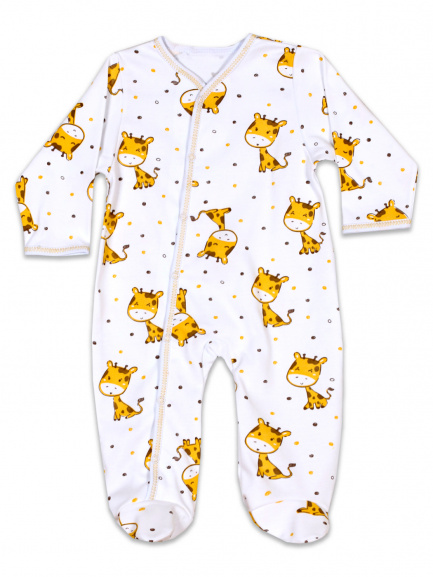 Комбинезон интерлок жирафы/желтый