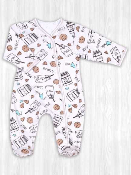 Комбинезон интерлок молоко/бежевый