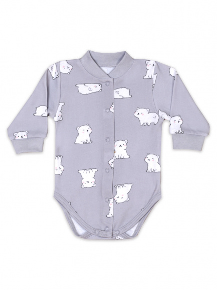 Боди для малышей серые/медведи