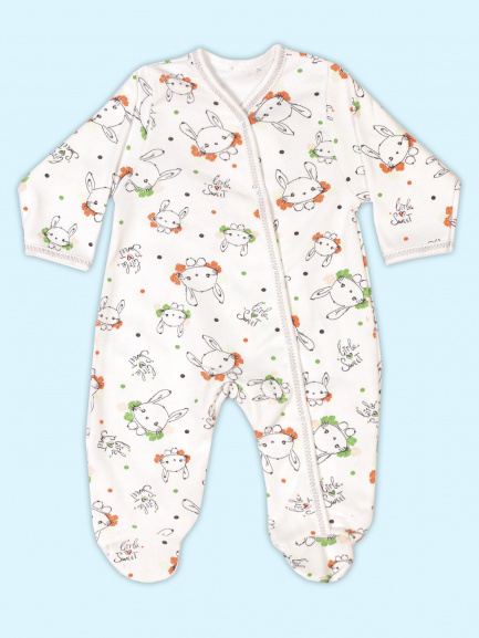 Комбинезон интерлок зайчик/сладкий