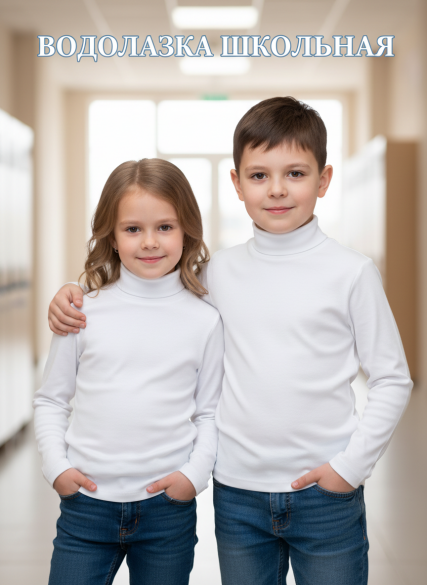 Водолазка (бадлон) однотонная белый