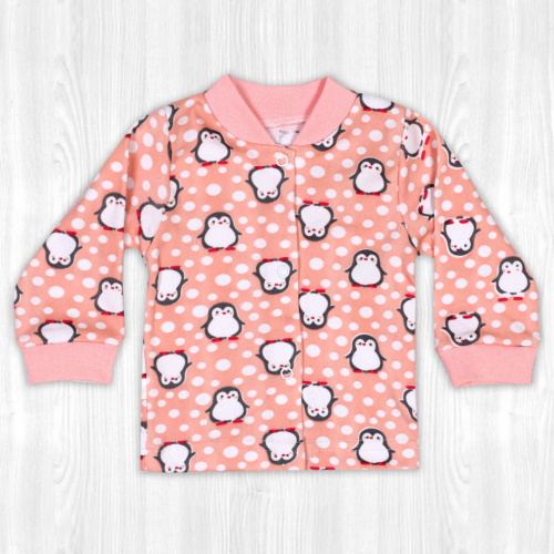 Кофта для новорожденного пингвин/персик