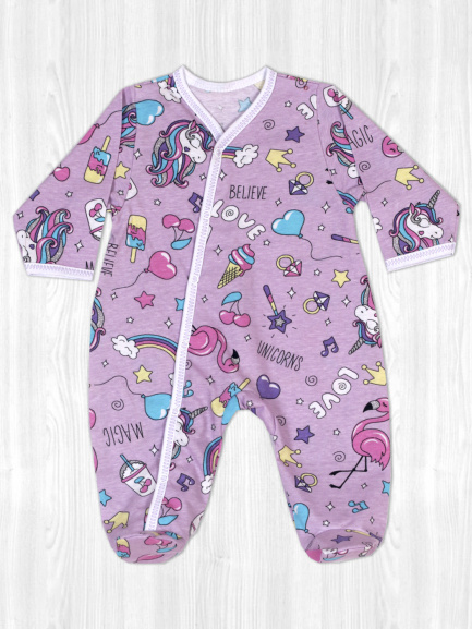 Комбинезон кулирка фламинго