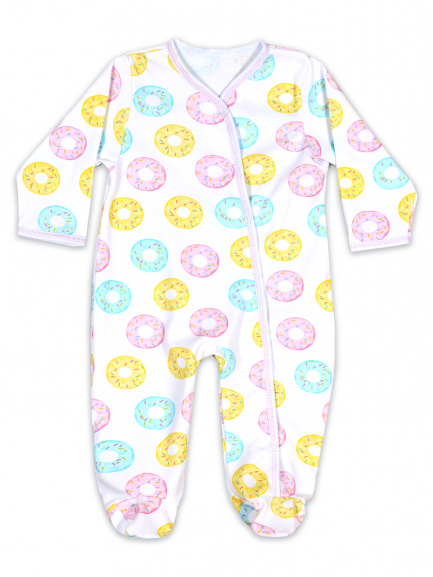 Комбинезон интерлок пончики/розовый