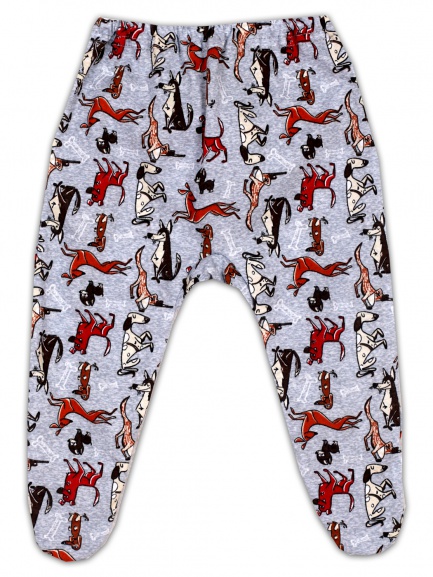 Ползунки детские на резинке собаки/оранж