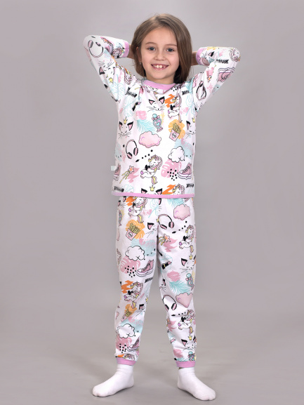 Пижама для детей кошечки/розовый
