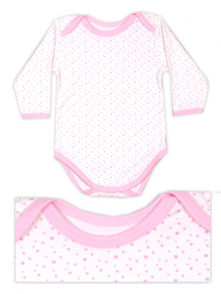 Боди для новорожденных розовые звезды на белом