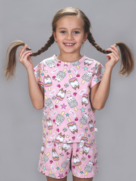 Пижама для девочки Новинка футболка+шорты