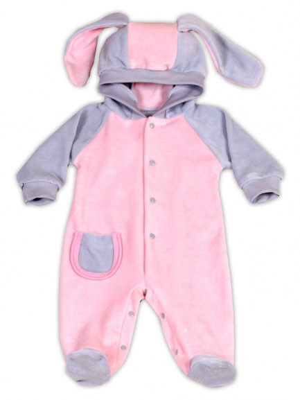 Комбинезон "Кроха" серый/розовый