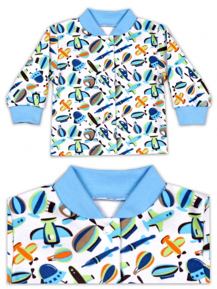 Кофта для новорожденного вертолет/голубой