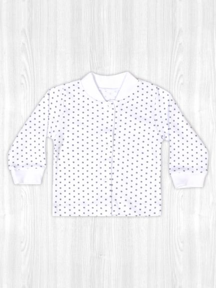 Кофта для новорожденного горох/серый