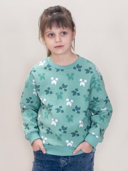 Джемпер для мальчика кубики/полынь