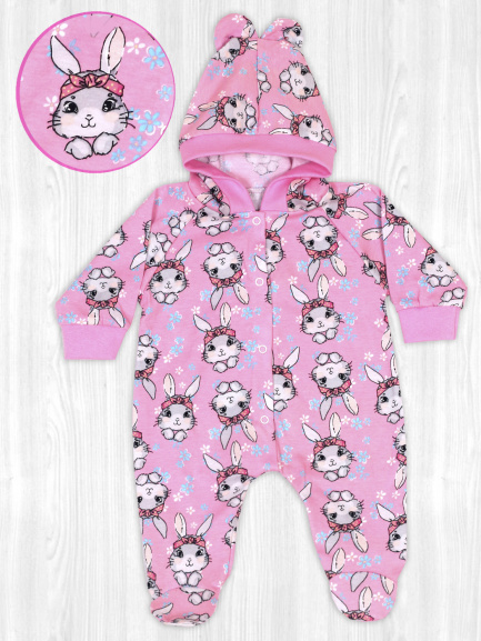 Комбинезон с ушками кролики/лапки