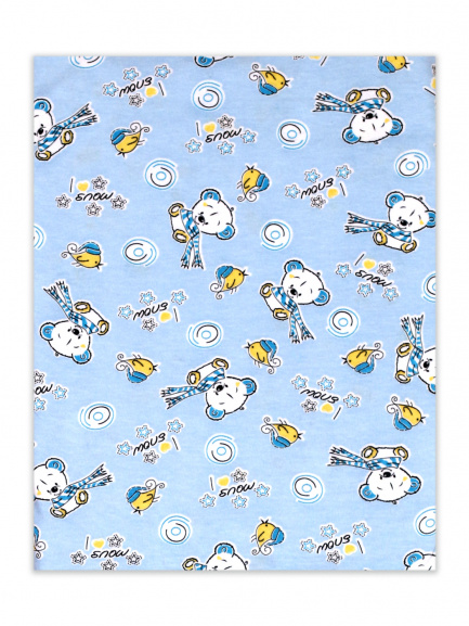 Пеленка трикотаж мишки на синем