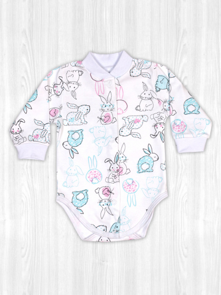 Боди для самых маленьких кролики/лазурный