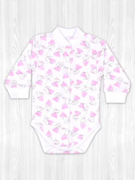 Боди для детей сердце/розовый