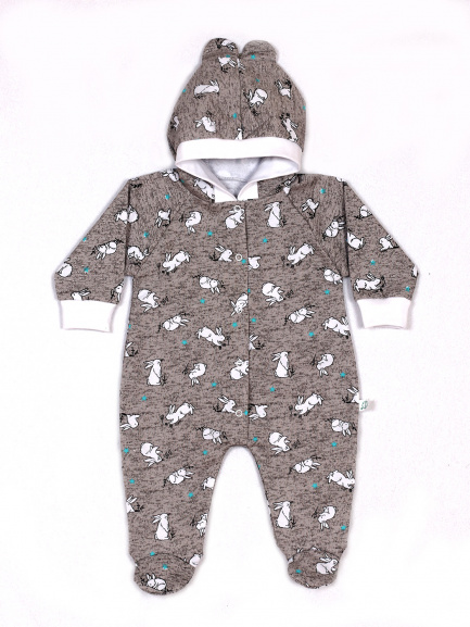 Комбинезон с ушками зайка/серенький