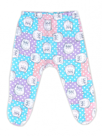 Ползунки детские на резинке коты/горох