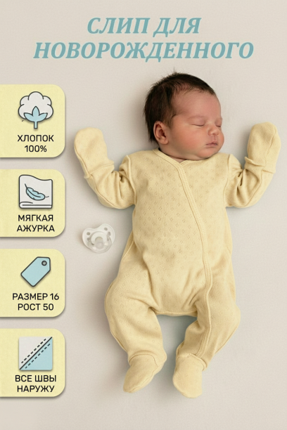 Комбинезон М-5107-И желтый/ажур