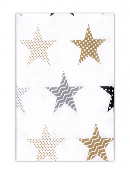 Наволочка 40*60см звезды пэчворк/беж