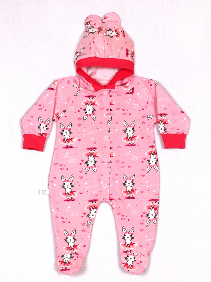 Комбинезон с ушками балерина/розовый
