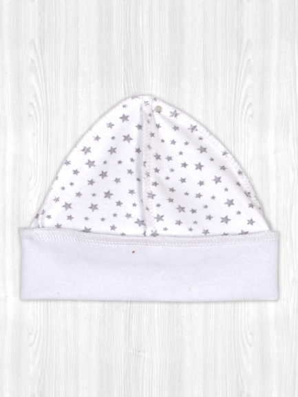 Шапочка детская звездочки с белой рибаной