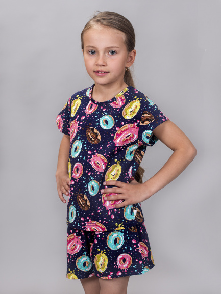 Пижама для девочки пончики/капельки