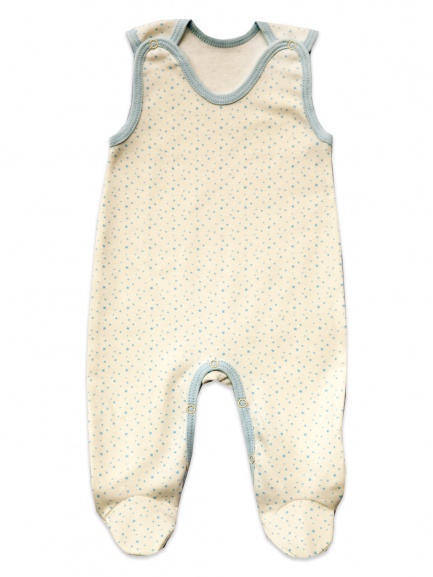 Ползунки детские на кнопках голубые звезды на белом