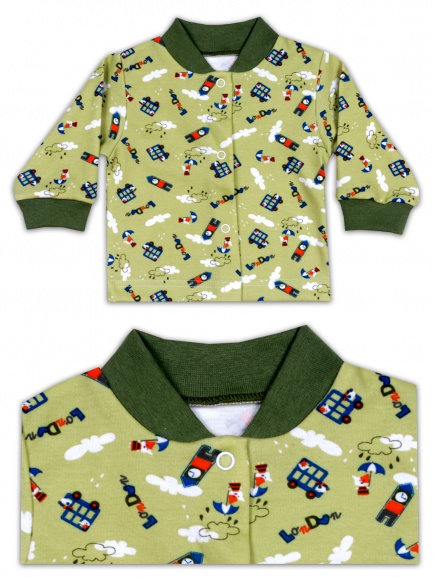 Кофта для новорожденного часы/хаки