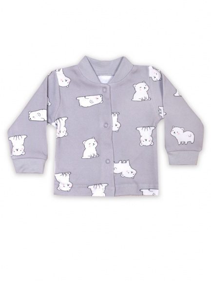 Кофта для новорожденного серые/медведи