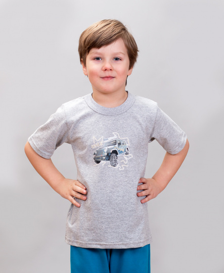 Футболка однотонная с принтом