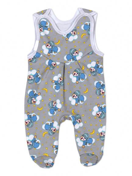 Ползунки длинные детские на кнопках соня/серый