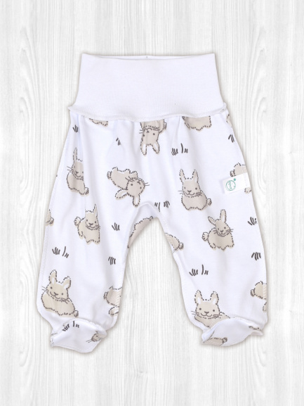 Ползунки детские Крошка на рибане зайчик/побегайчик